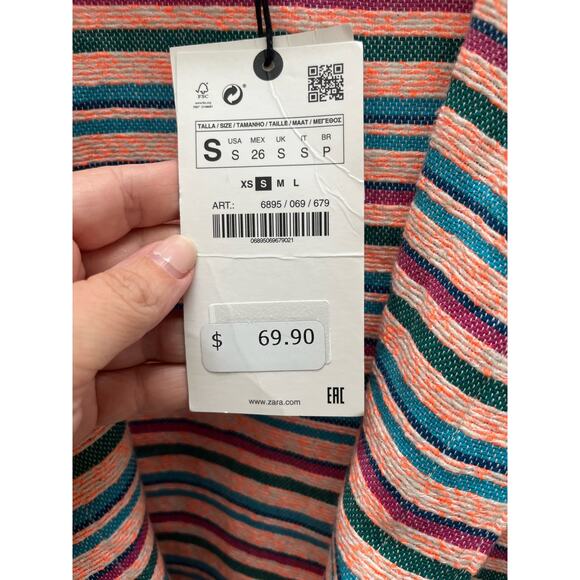Zara Leslie Striped Over Shirt Jacket NWT – Size Small - Picture 4 of 7
